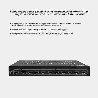 BIT-VWC-109 Video Wall Controller: 1 Input, 9 HDMI Outputs