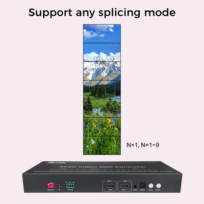 BIT-VWC-LT109 4K60 видеопроцессор для видеостены, 1 вход HDMI 4K60, 9 выходов 2K60