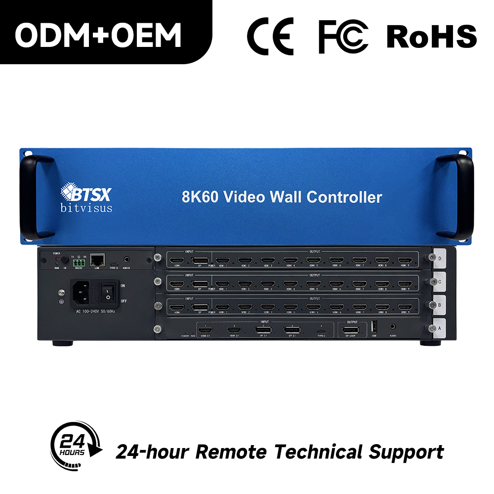 BIT-VWC-8K60-427Max Модульный процессор видеостены 8K60 — 5 входов 8K60, 27 выходов HDMI