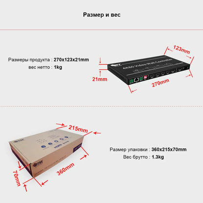 BIT-VWC-406R/409R 4K60 Video Wall Controller: 5 Inputs, 9 Outputs