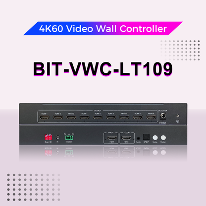BIT-VWC-LT109 4K60 видеопроцессор для видеостены, 1 вход HDMI 4K60, 9 выходов 2K60