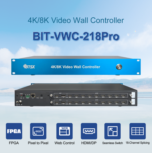 Контроллер видеостены BIT-VWC-218Pro 4K60 (2 входа, 18 выходов)