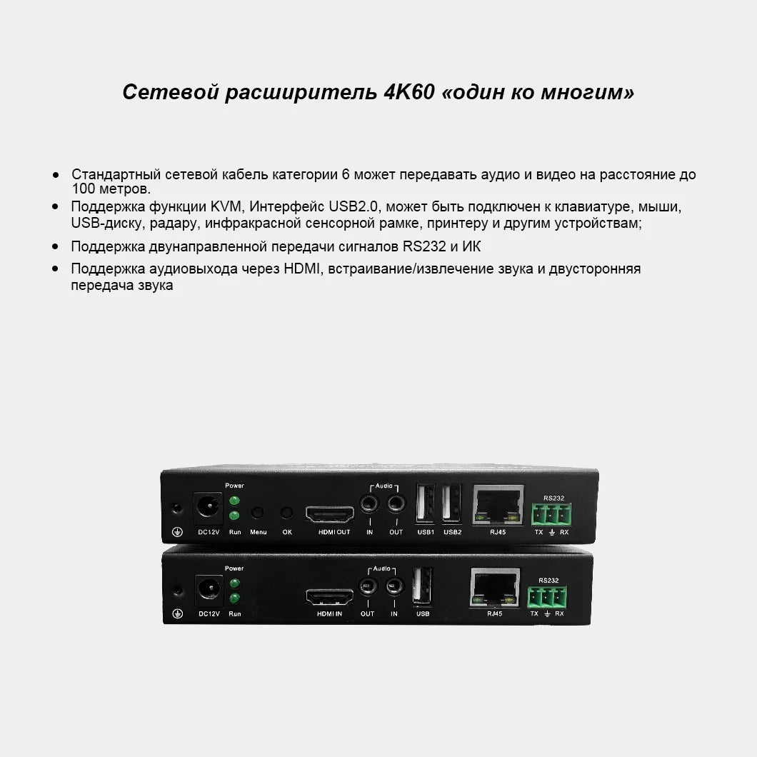 BIT-EX-IP-4K60-KVM Профессиональный HDMI KVM удлинитель 4K60 по IP — передача 1-ко-многим — Bitvisus