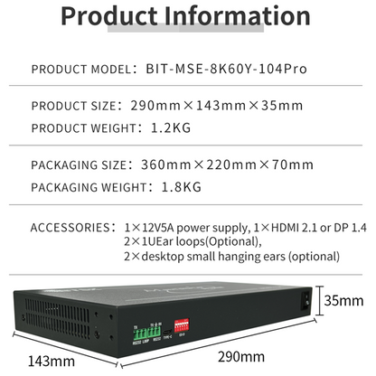 BIT-MSE-8K60Y-104Pro Configurable 8K60 Multi-Screen Display System with 4K Projection Blending
