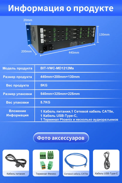 BIT-VWC-MD1212Ma Матричный коммутатор 4K60 с бесшовным переключением